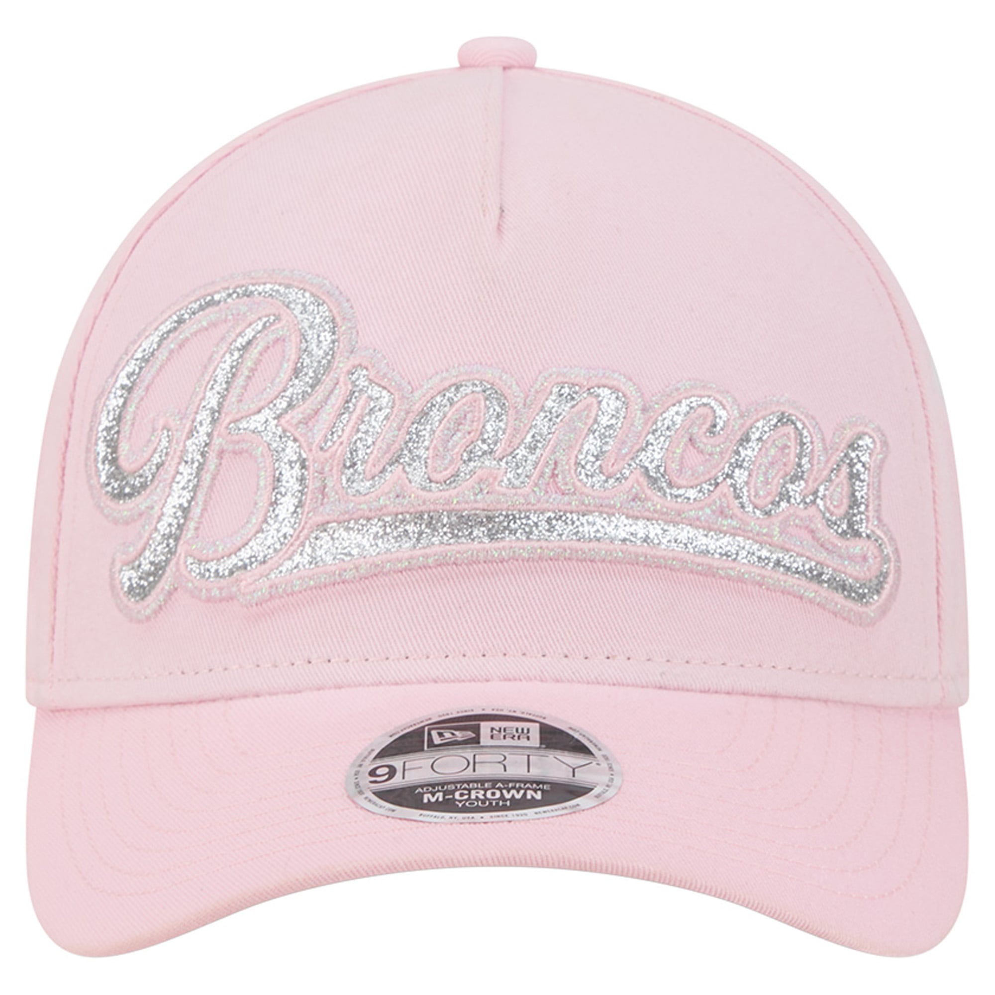 Casquette ajustable New Era rose Denver Broncos Throwback Glitz A-Frame 9FORTY pour filles