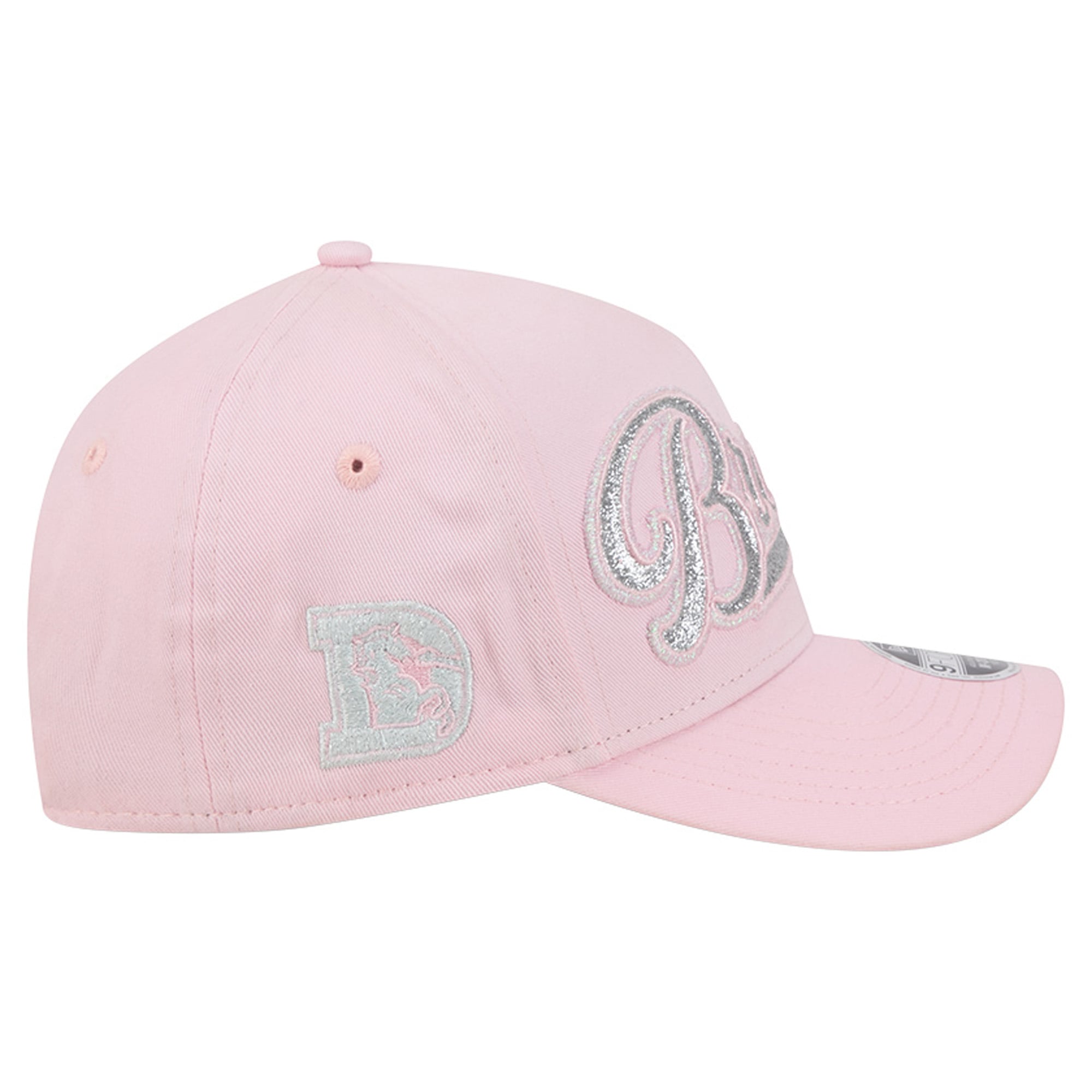 Casquette ajustable New Era rose Denver Broncos Throwback Glitz A-Frame 9FORTY pour filles
