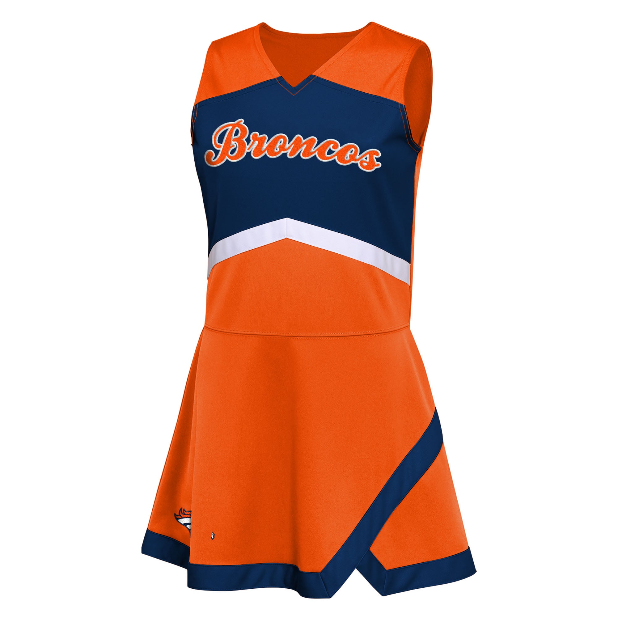 Girls Preschool Orange Denver Broncos Two-Piece Cheer Captain Jumper Dress with Bloomers Set
