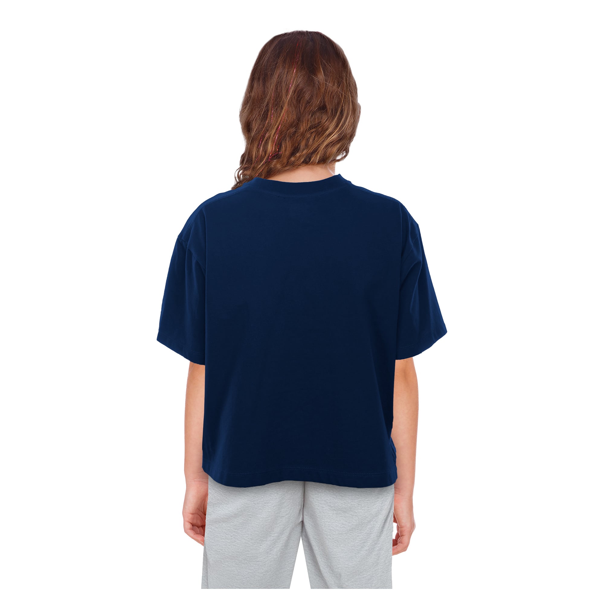T-shirt New Era bleu marine Denver Broncos à sequins réversibles pour filles