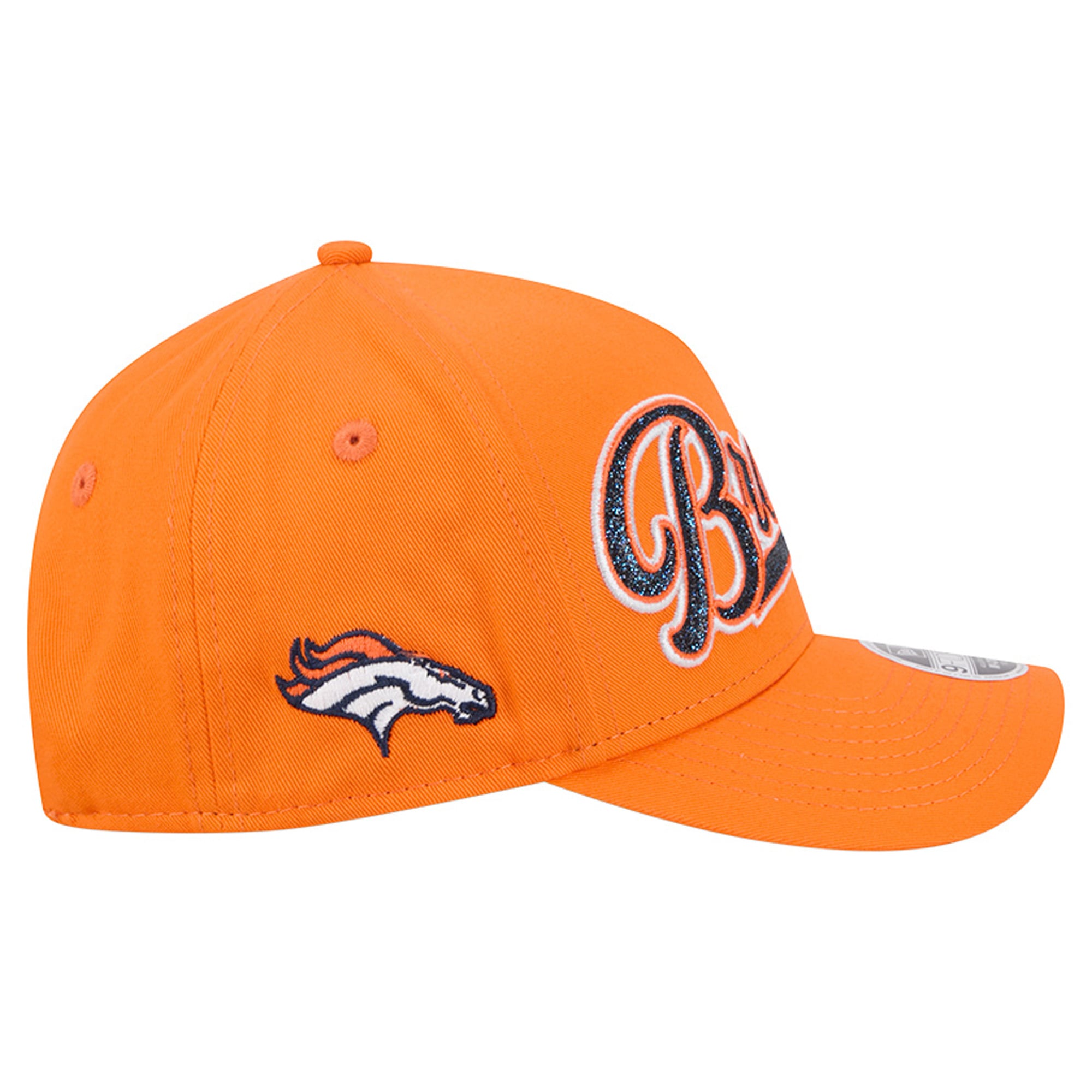 Casquette ajustable New Era 9FORTY A-Frame orange Denver Broncos Glitz pour filles et jeunes