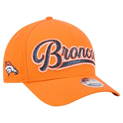 Denver Broncos New Era Girls Youth Glitz 9FORTY A-Frame Adjustable Hat - Orange