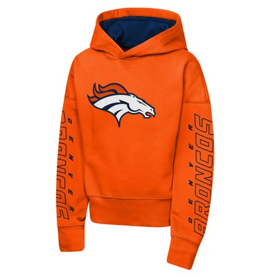 Denver Broncos Outerstuff Girls Youth Miss Tailgate Color Block Hoodie - Orange