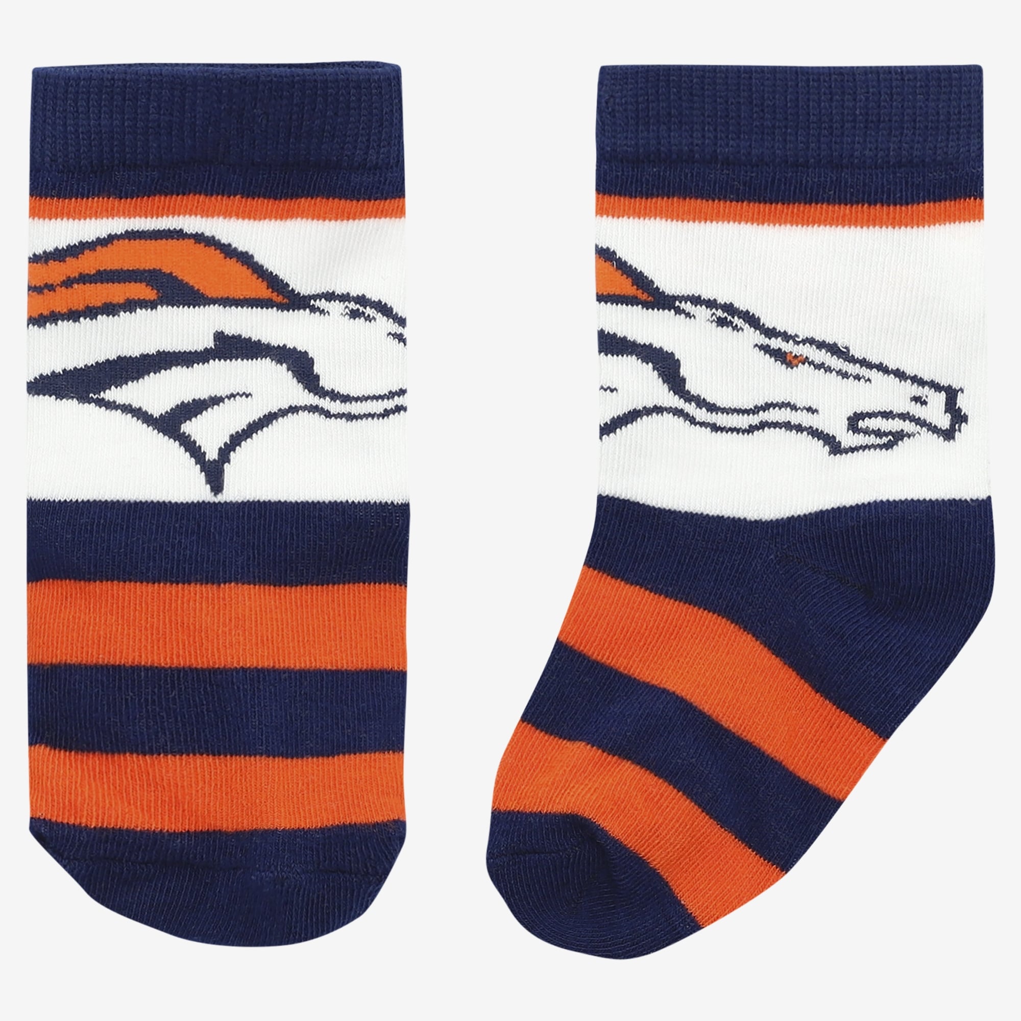 Chaussettes de rugby à blocs bleu marine Denver Broncos pour bébé