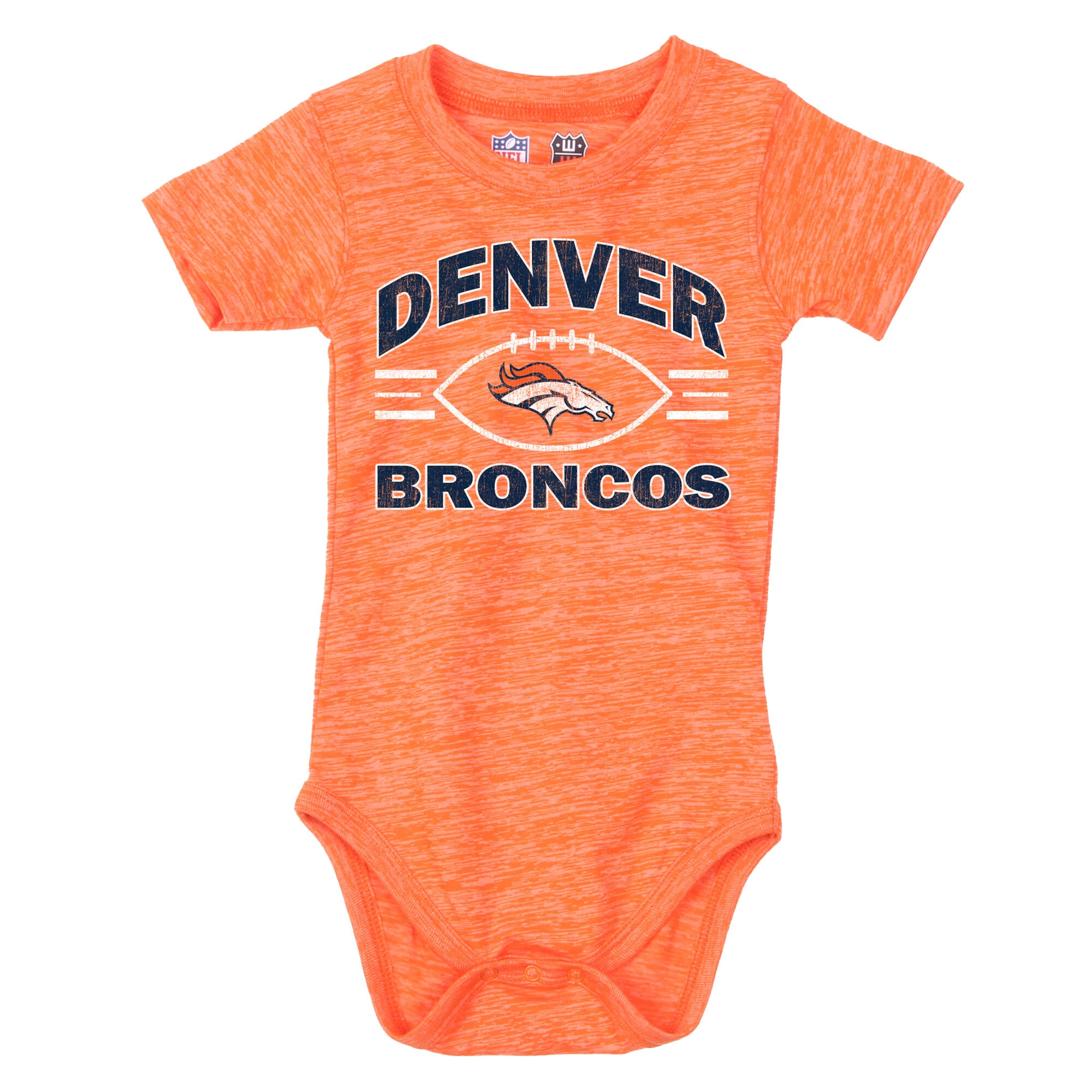 Ensemble body et short pour bébé Wes & Willy orange/marine Denver Broncos Cloudy Yard Hopper