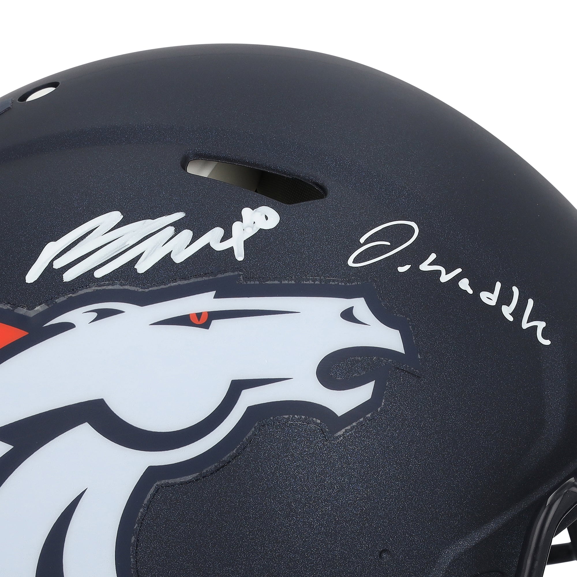 Jaylen Waddle & Bo Nix Denver Broncos Autographed Riddell Speed Authentic Helmet