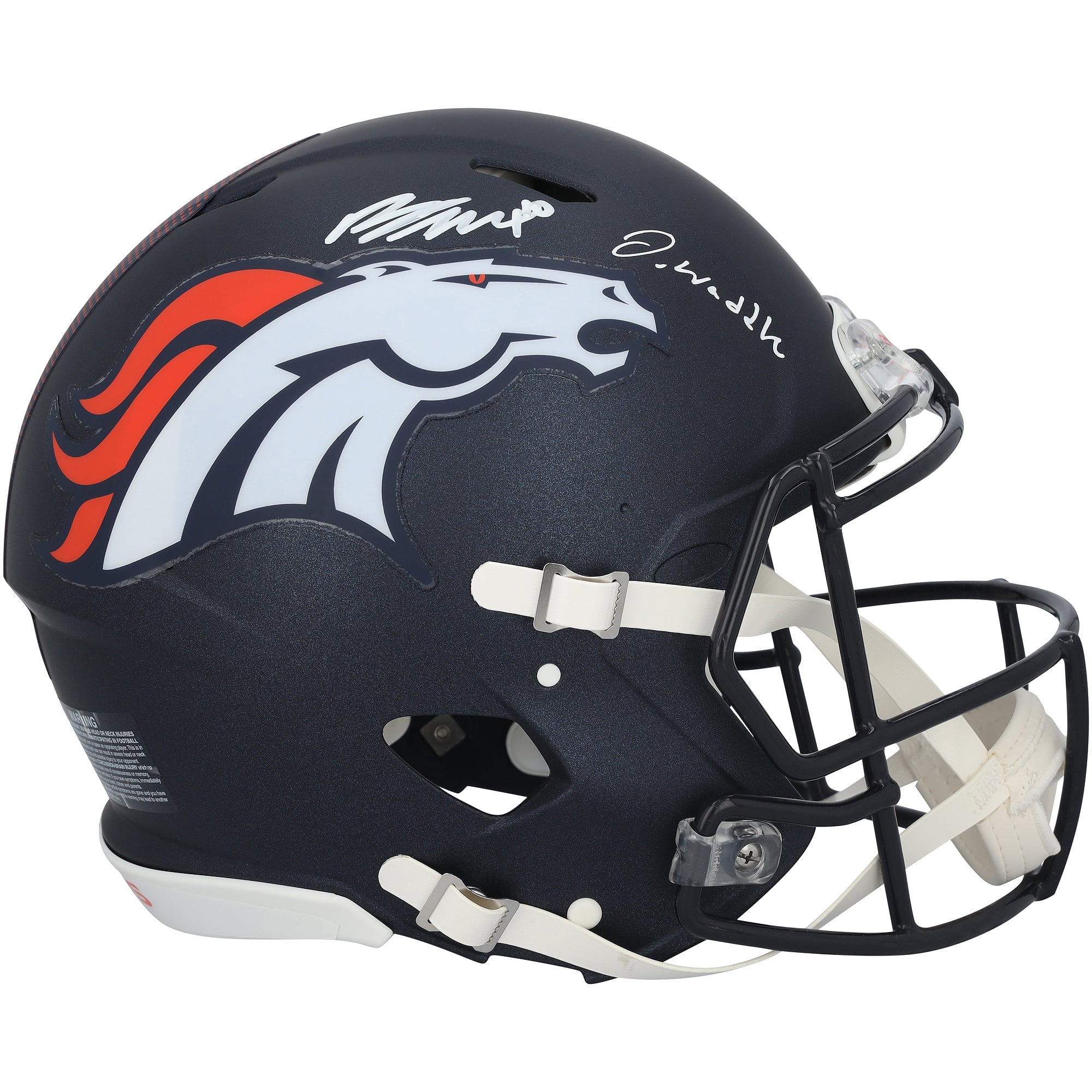 Jaylen Waddle & Bo Nix Denver Broncos Autographed Riddell Speed Authentic Helmet
