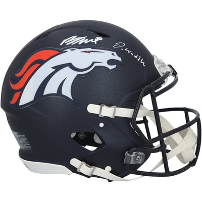 Jaylen Waddle & Bo Nix Denver Broncos Autographed Fanatics Authentic Riddell Speed Authentic Helmet