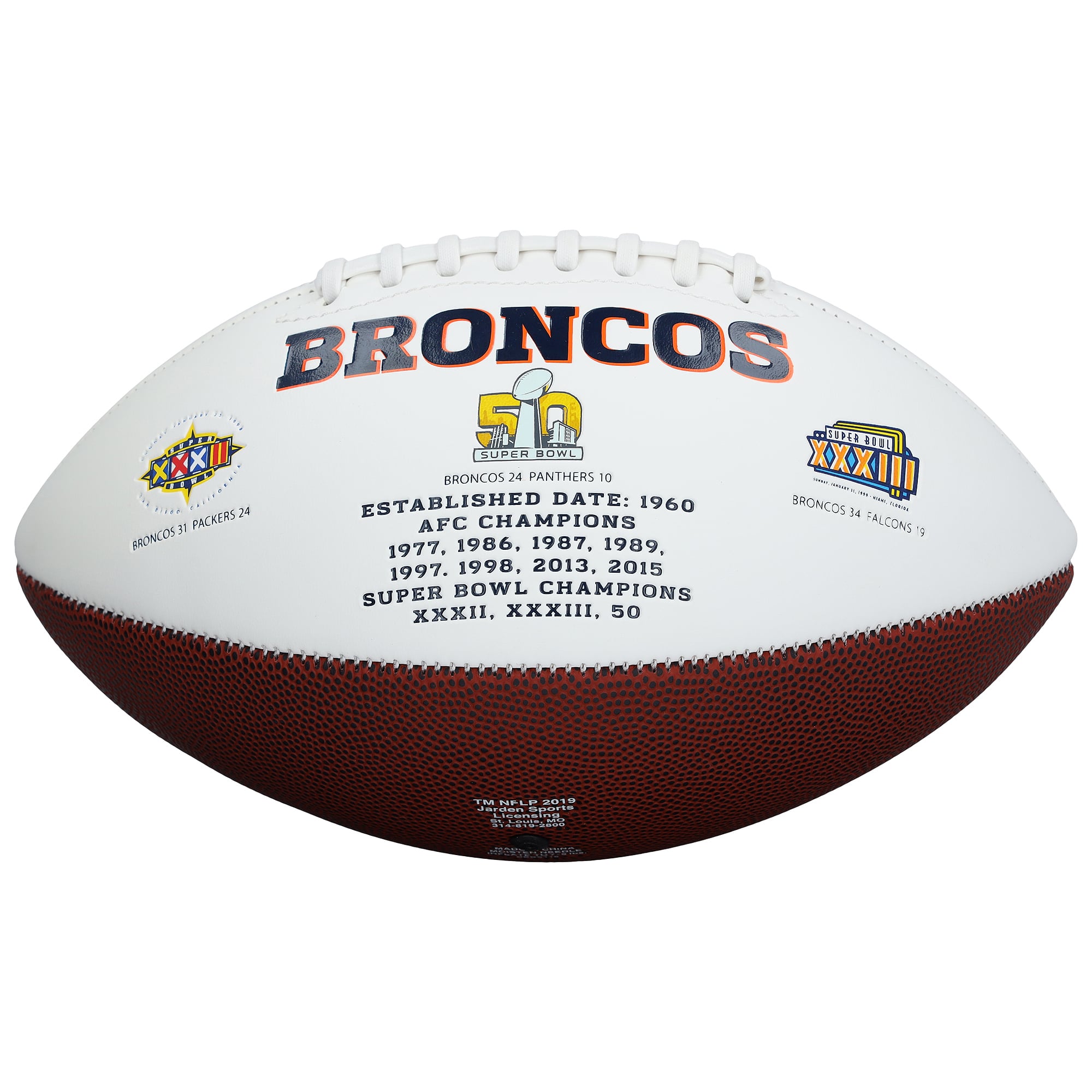 Jaylen Waddle Denver Broncos Autographed Jardin White Panel Football