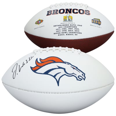 Jaylen Waddle Denver Broncos Autographed Fanatics Authentic Jardin White Panel Football