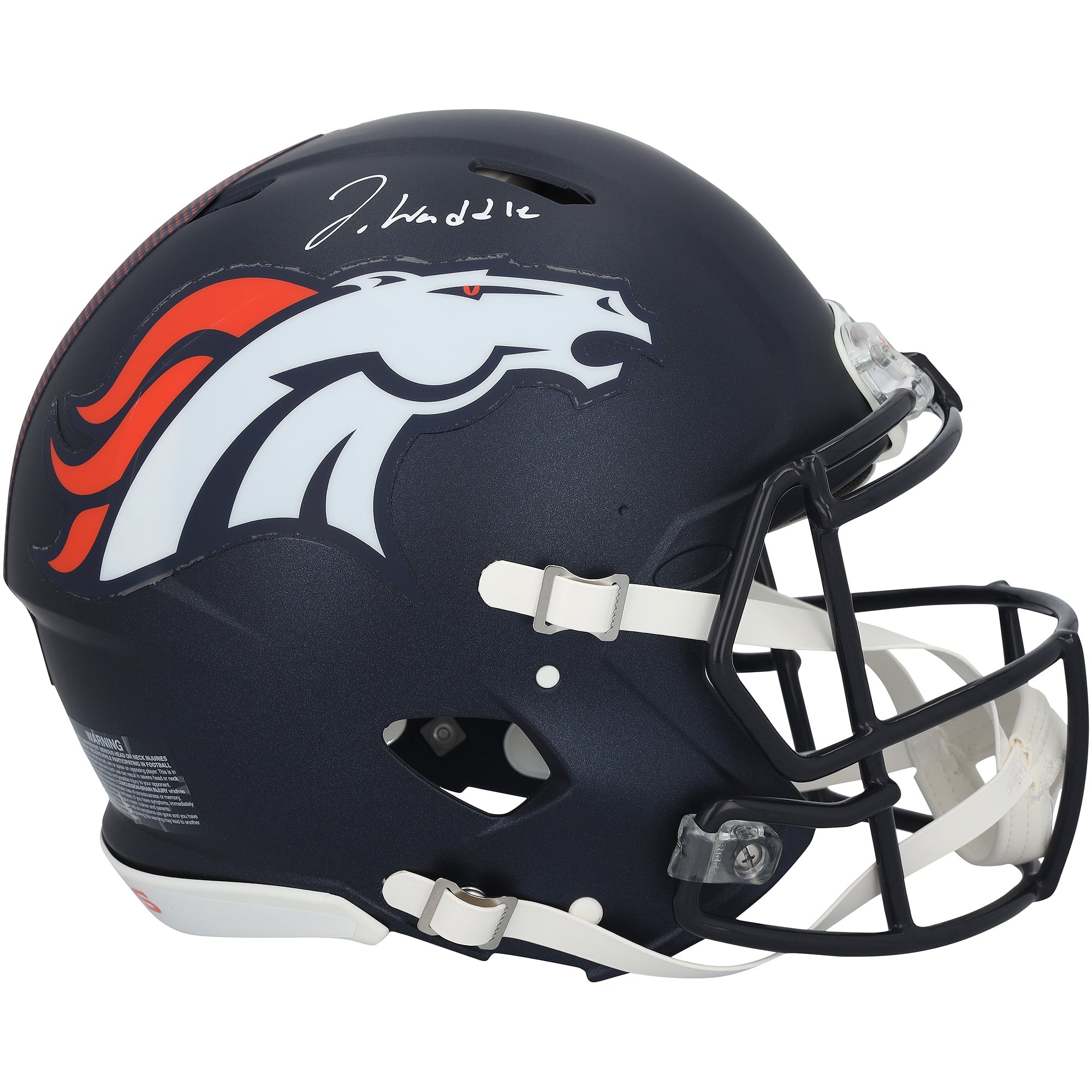 Jaylen Waddle Denver Broncos Autographed Riddell Speed Authentic Helmet