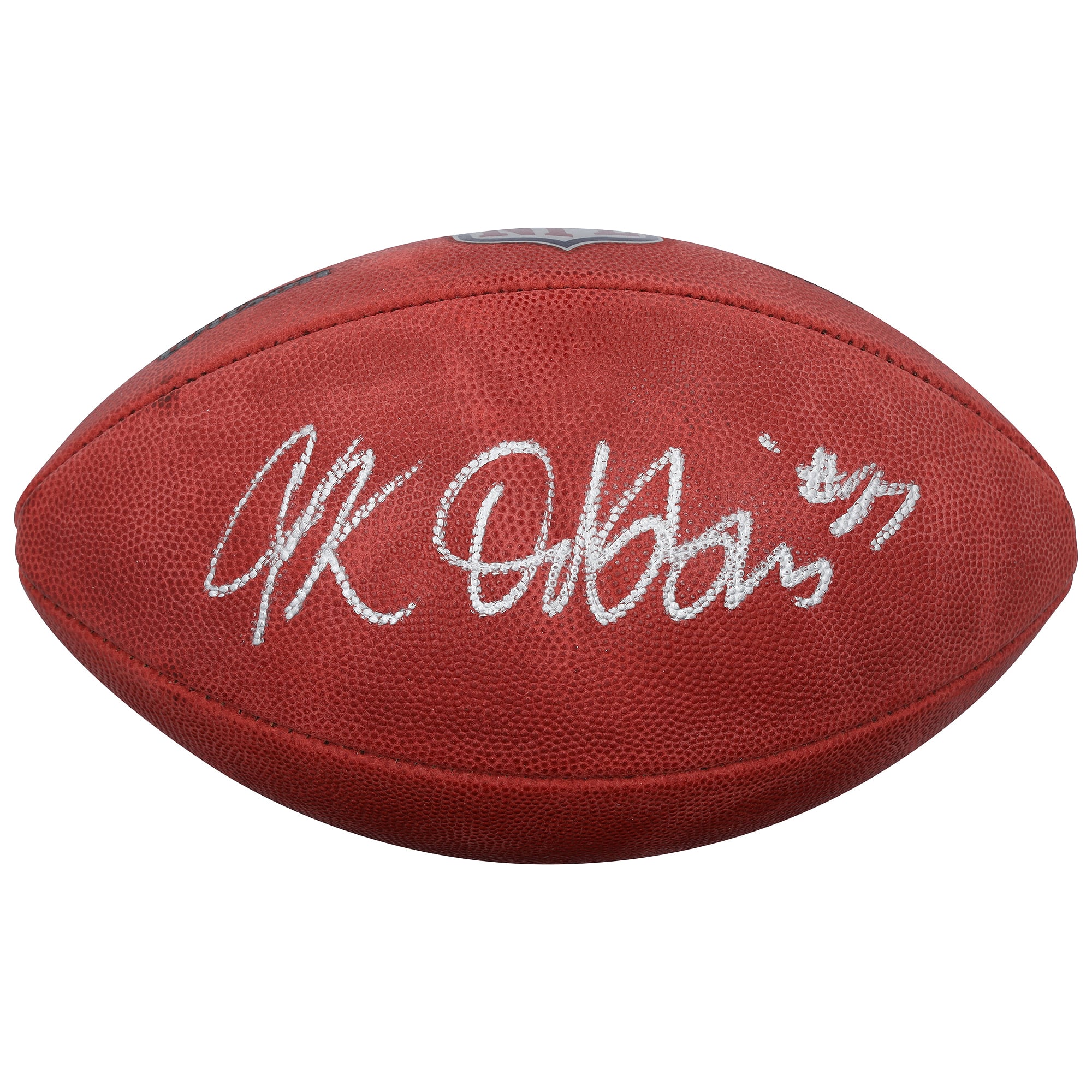 Ballon de football américain Duke en couleur, autographié par J.K. Dobbins des Denver Broncos