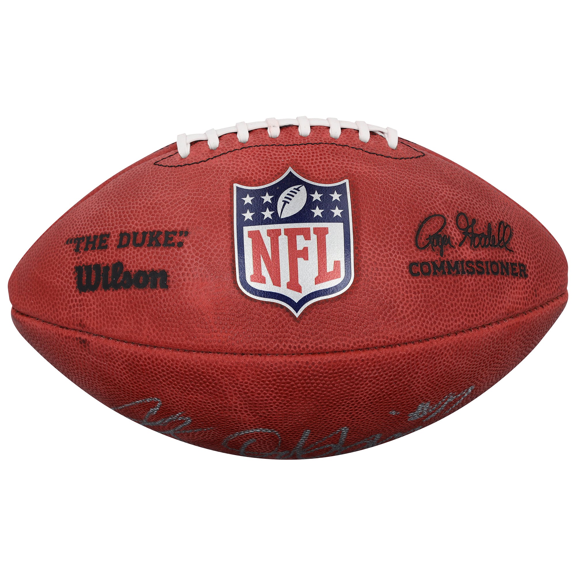 Ballon de football américain Duke en couleur, autographié par J.K. Dobbins des Denver Broncos