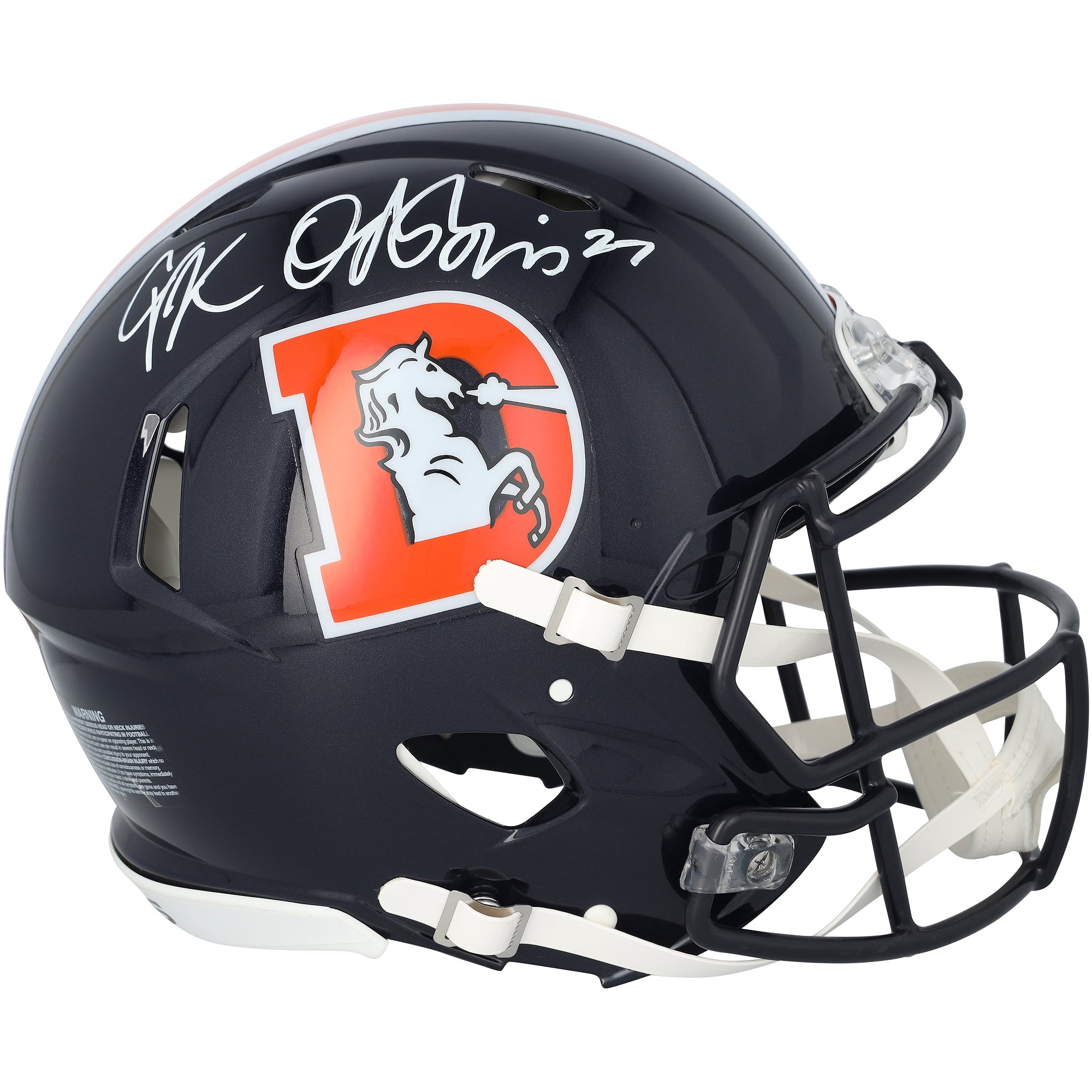 Casque authentique Riddell Color Rush Speed ​​2022 autographié par J.K. Dobbins (Denver Broncos)