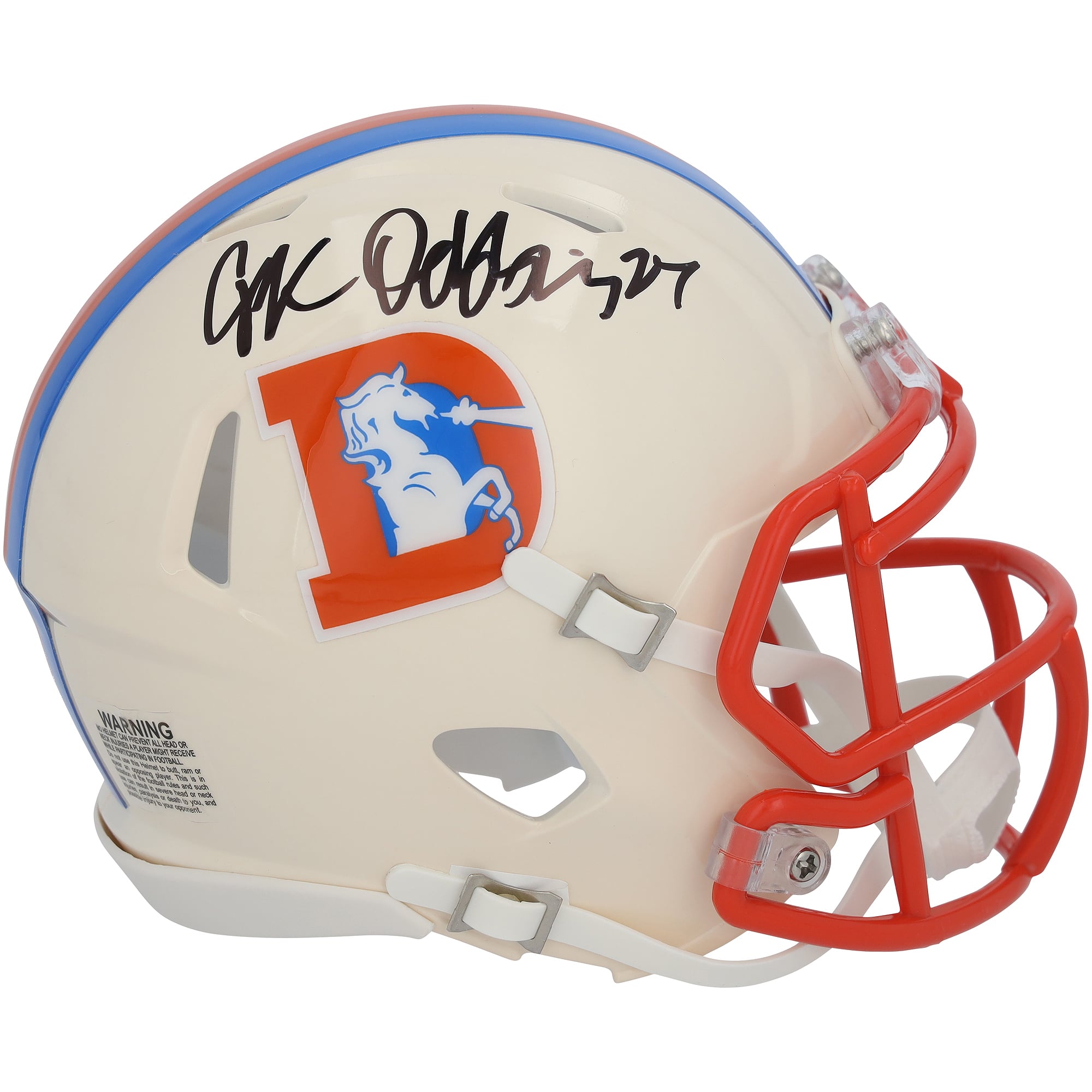 J.K. Dobbins Denver Broncos Autographed Riddell Retro Speed Mini Helmet
