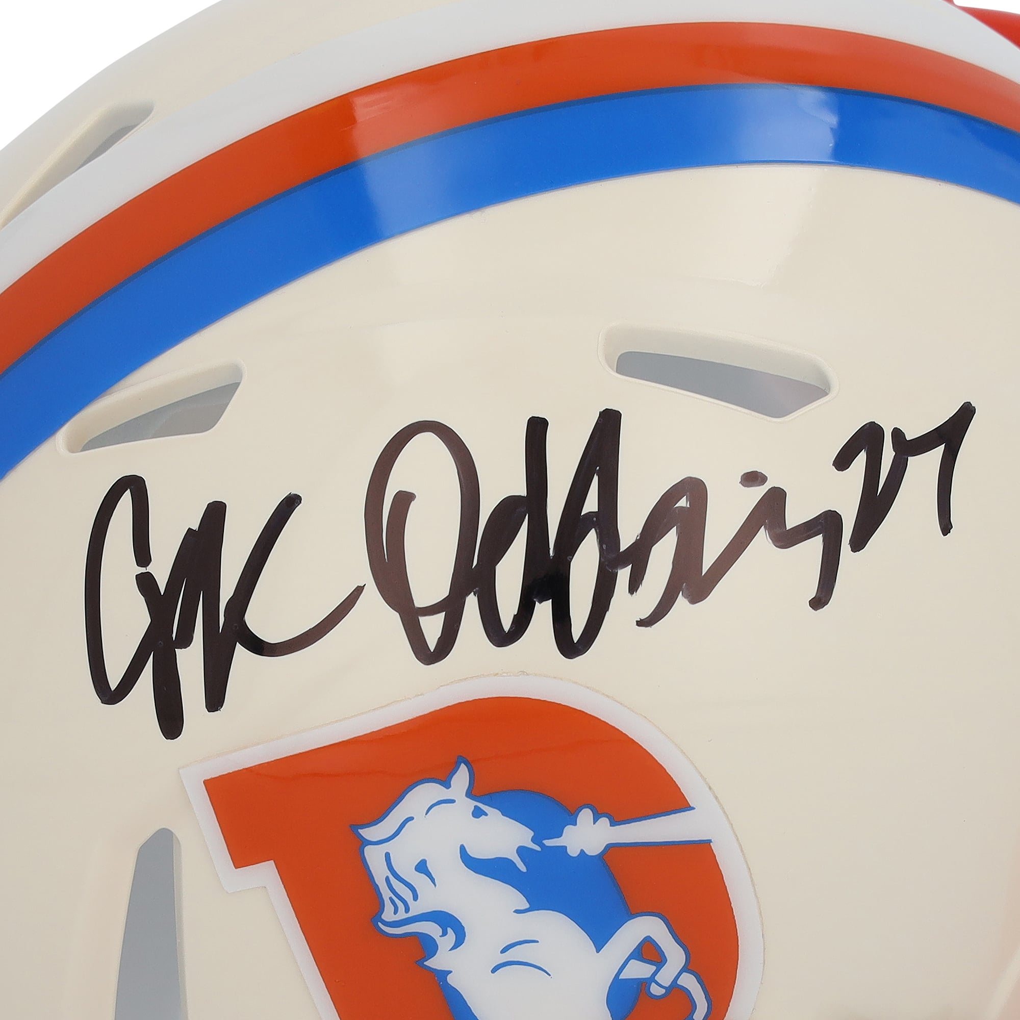 J.K. Dobbins Denver Broncos Autographed Riddell Retro Speed Mini Helmet