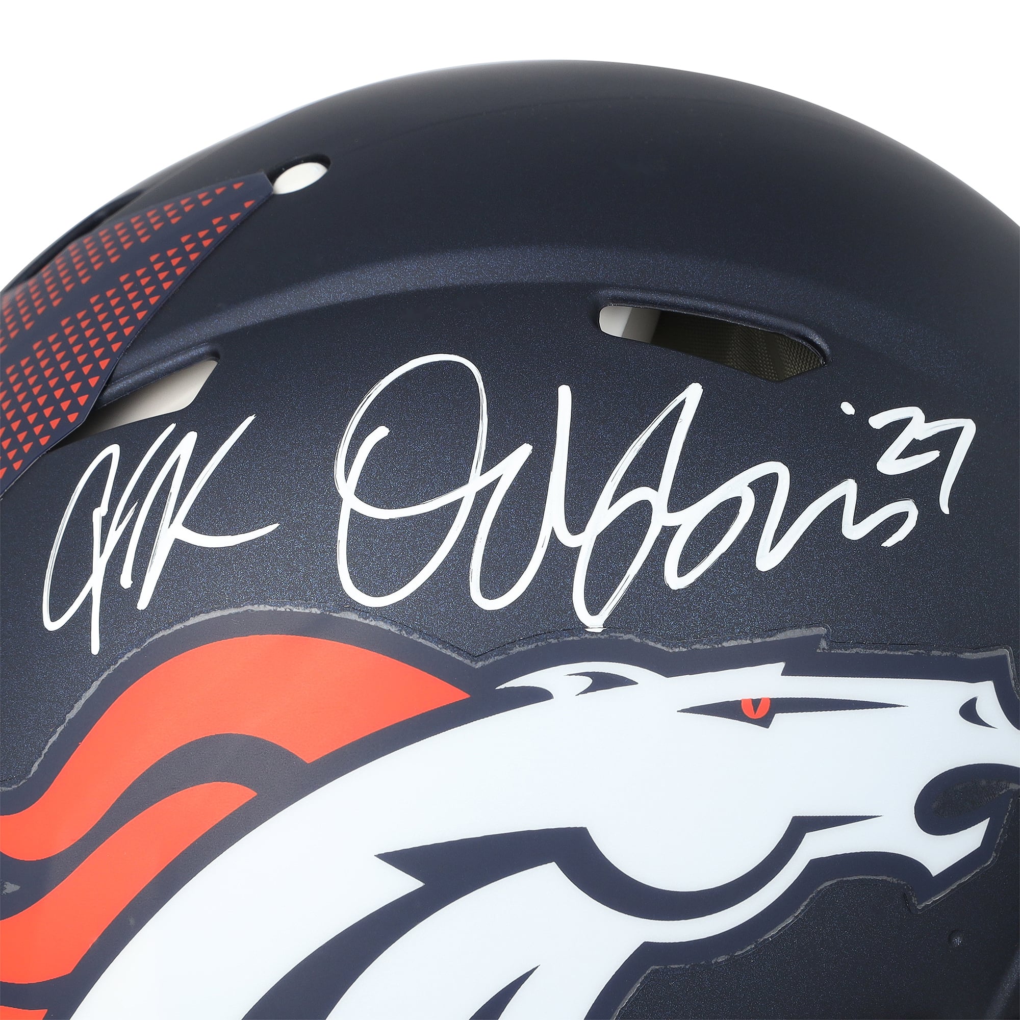 J.K. Dobbins Denver Broncos Autographed Riddell Speed Authentic Helmet