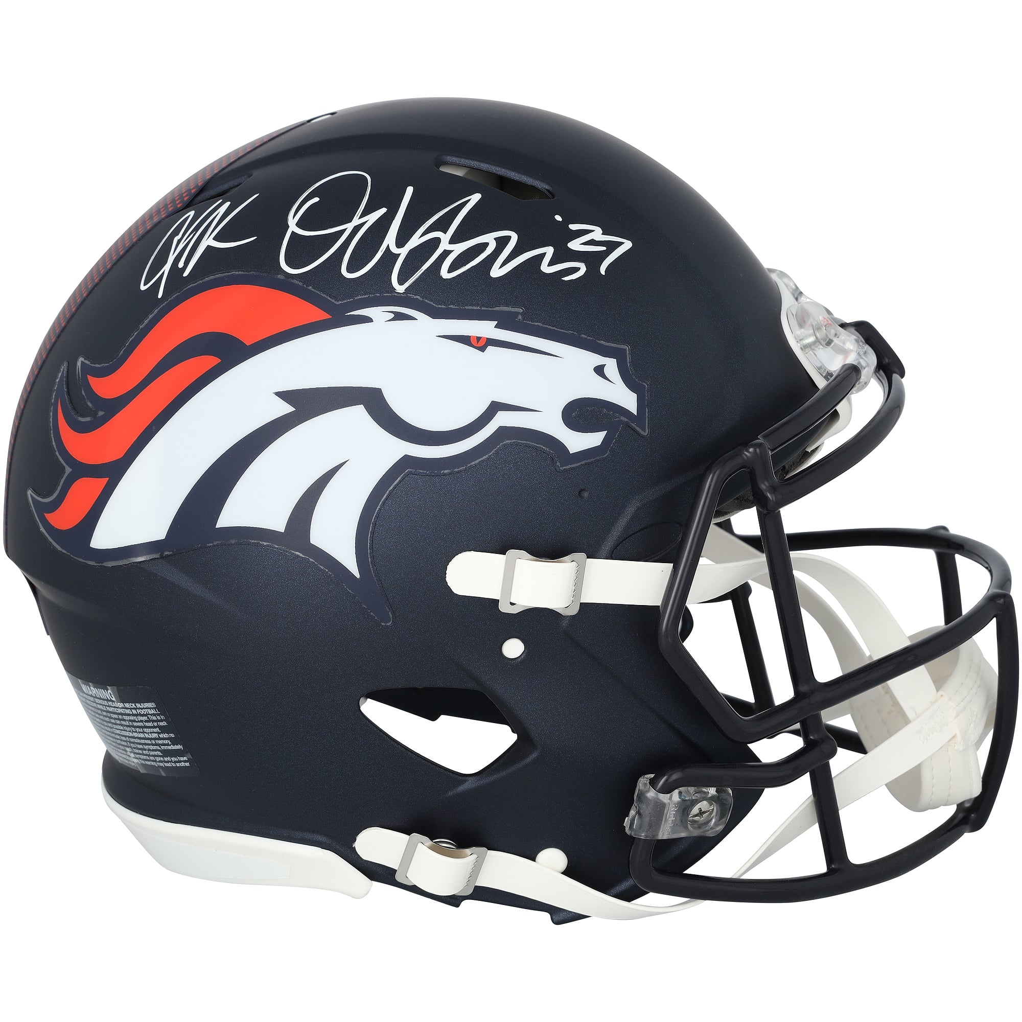 J.K. Dobbins Denver Broncos Autographed Riddell Speed Authentic Helmet