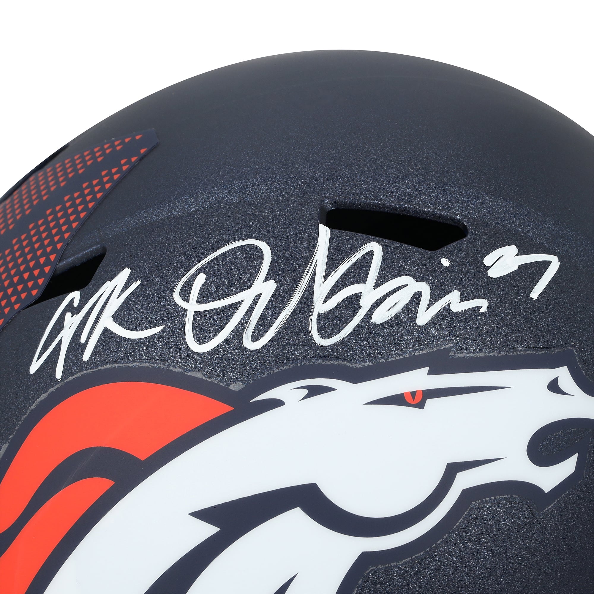 J.K. Dobbins Denver Broncos Autographed Riddell Speed Replica Helmet