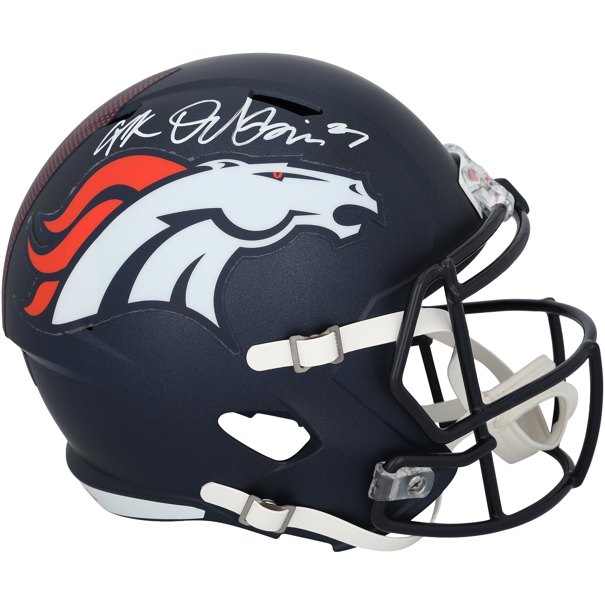 J.K. Dobbins Denver Broncos Autographed Riddell Speed Replica Helmet