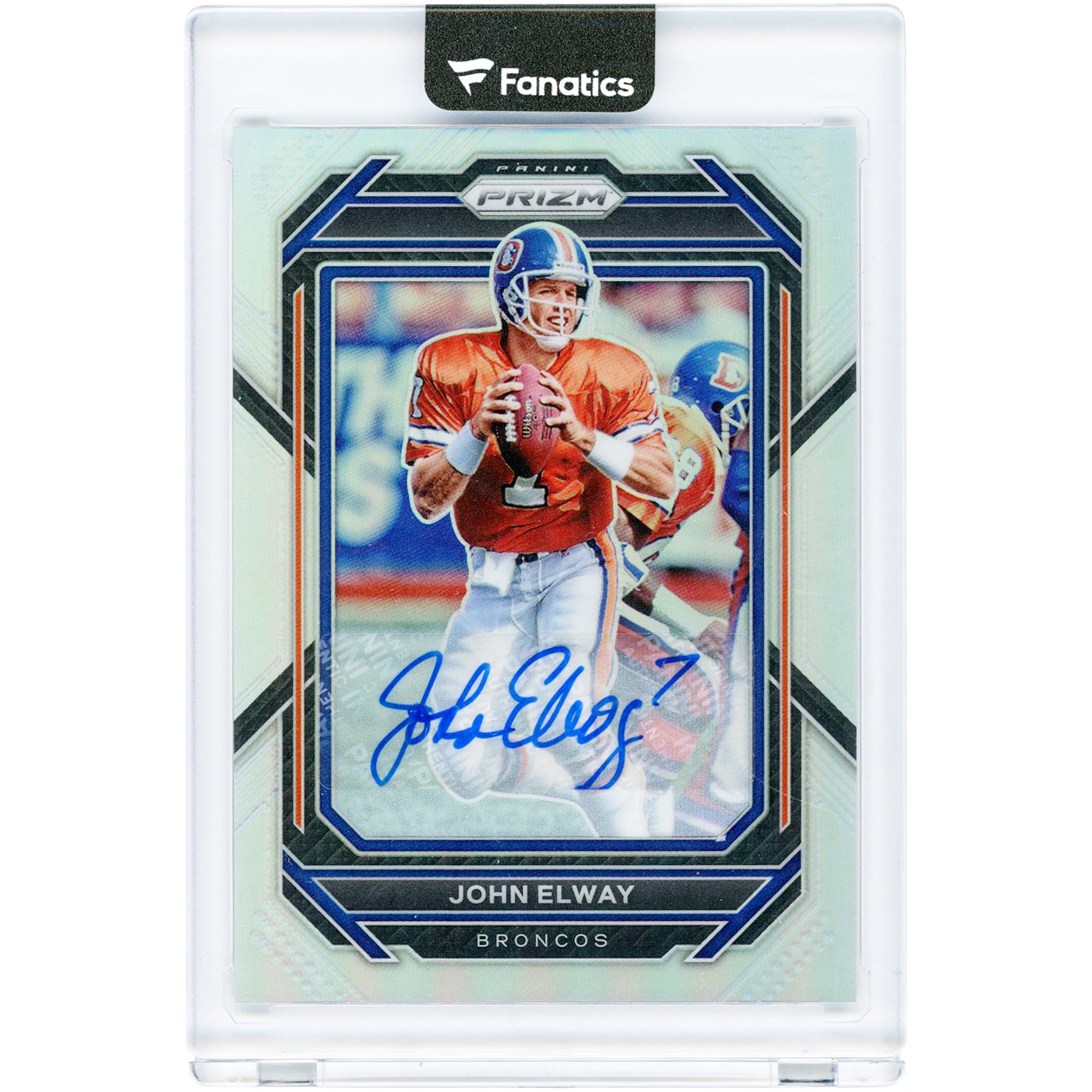 Carte autographiée John Elway des Broncos de Denver, Panini Prizm Silver Prizm 2022 n° 93