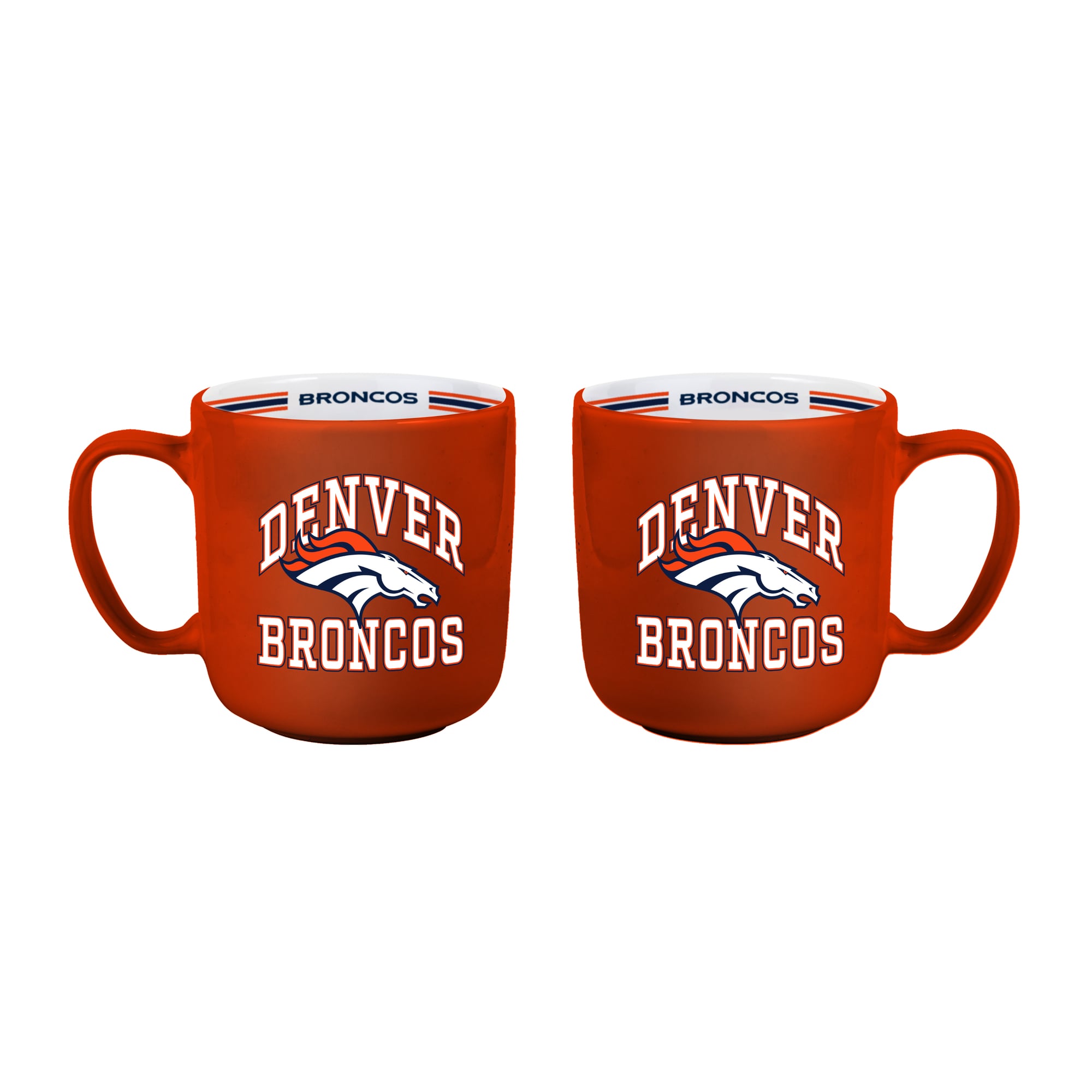 Ensemble de deux tasses rayées de 44 cl (15 oz) Logo Brands Denver Broncos