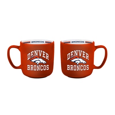 Denver Broncos Logo Brands Two-Piece 15oz. Stripe Mug Set