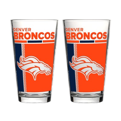 Denver Broncos Logo Brands Two-Piece 16oz. Pint Glass Set