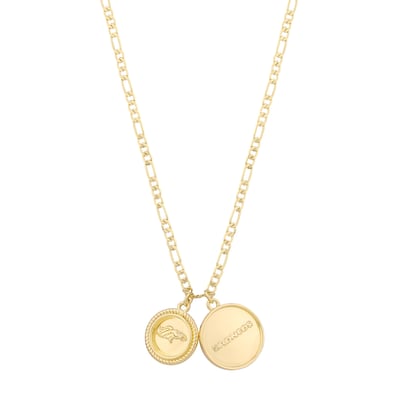Denver Broncos LUV AJ Double Coin Logo Necklace