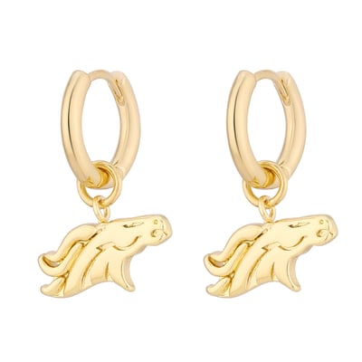 Denver Broncos LUV AJ  Logo Charm Huggie Earrings 
