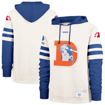  Denver Broncos '47 Big & Tall Cornerback Pullover Hoodie - Cream