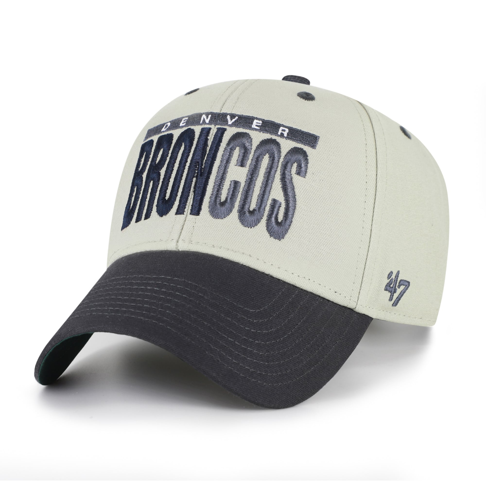 Casquette ajustable Denver Broncos MVP grise/noire pour homme, modèle 47, inscription demi-bloc.