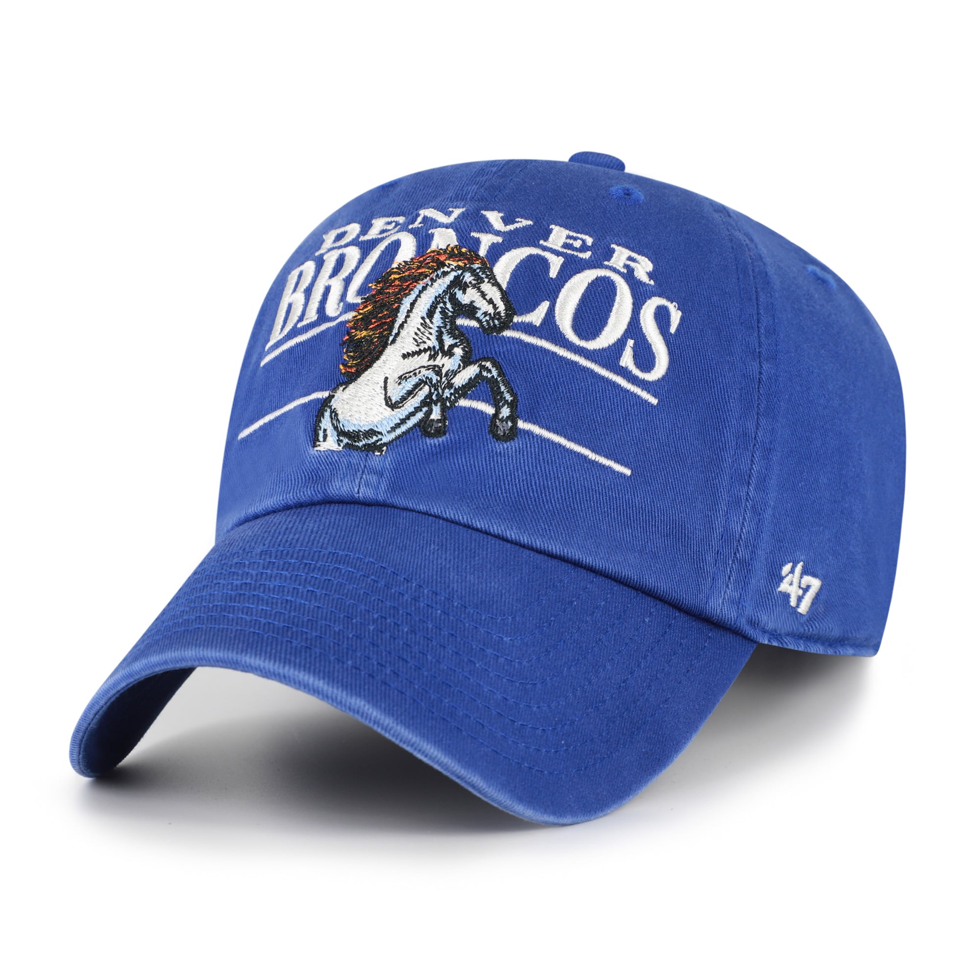 Men's '47 Royal Denver Broncos Throwback Graphic Clean Up Adjustable Hat