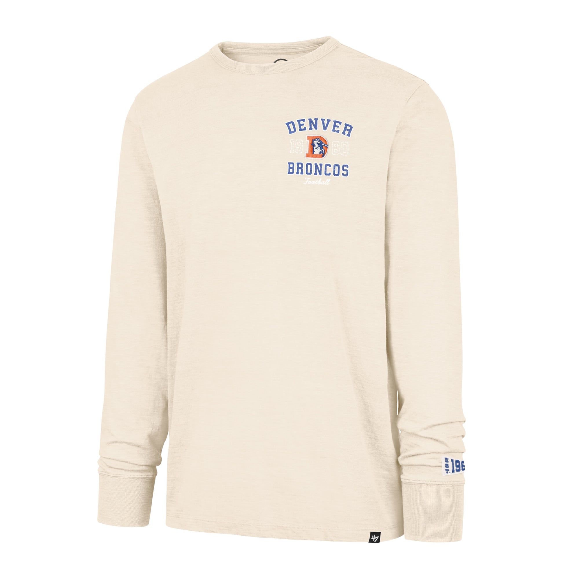 Men's '47 Tan Denver Broncos Heavy Slub Long Sleeve T-Shirt