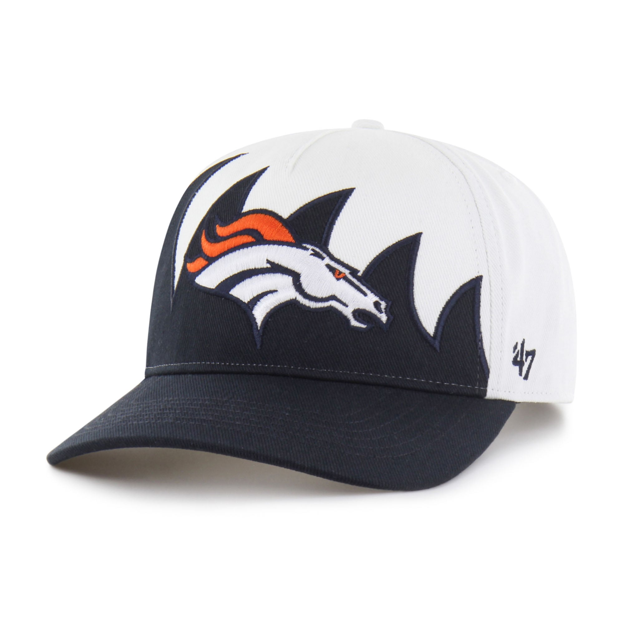 Casquette ajustable Jagged Hitch blanche Denver Broncos n° 47 pour homme