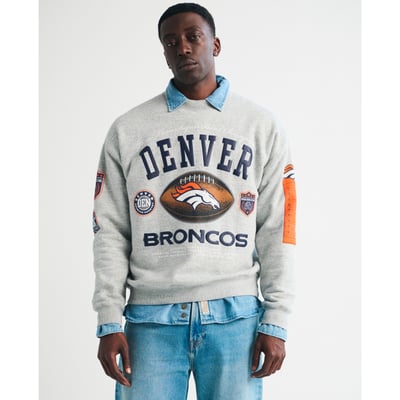 Denver Broncos Abercrombie & Fitch Fleece Sweatshirt - Gray