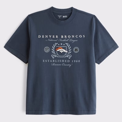 Denver Broncos Abercrombie & Fitch Premium Heavyweight T-Shirt - Navy