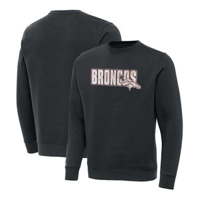 Denver Broncos Antigua Woodland Camo Victory Sweatshirt - Charcoal