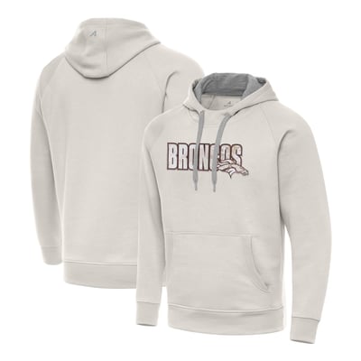 Denver Broncos Antigua Woodland Camo Victory Hoodie - Cream