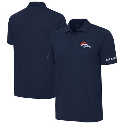 Denver Broncos Antigua  Personalized Tribute Polo - Navy