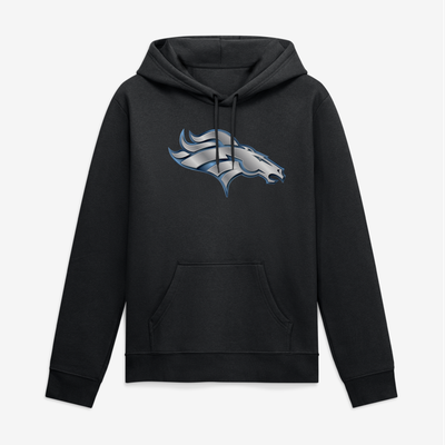 Denver Broncos Big & Tall Metallic Mascot Hoodie - Black