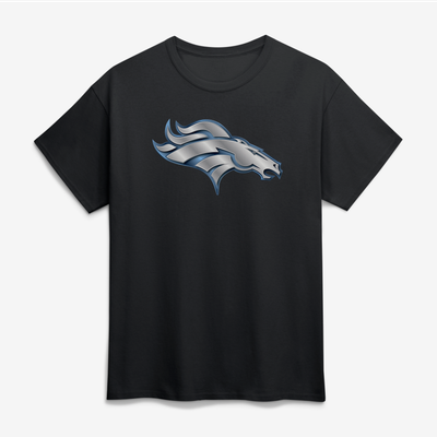 Denver Broncos Big & Tall Metallic Mascot T-Shirt - Black