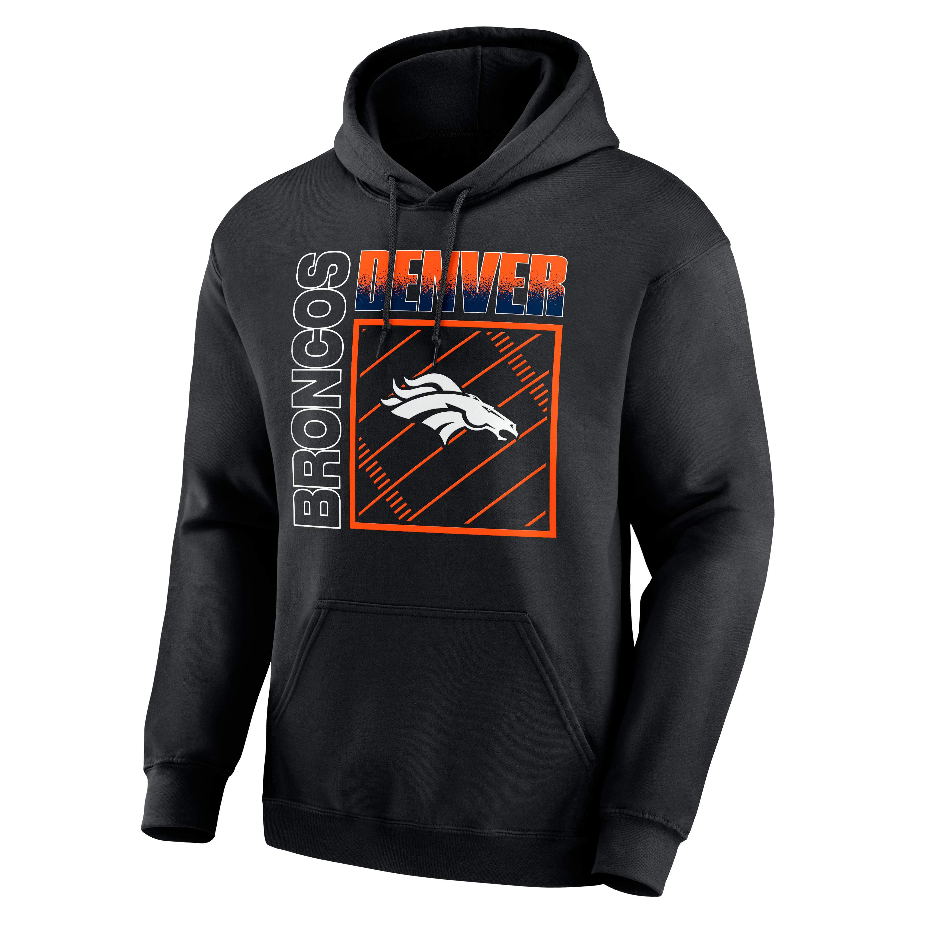Men's Black Denver Broncos Home Field Pop Personalized Name & Number Hoodie