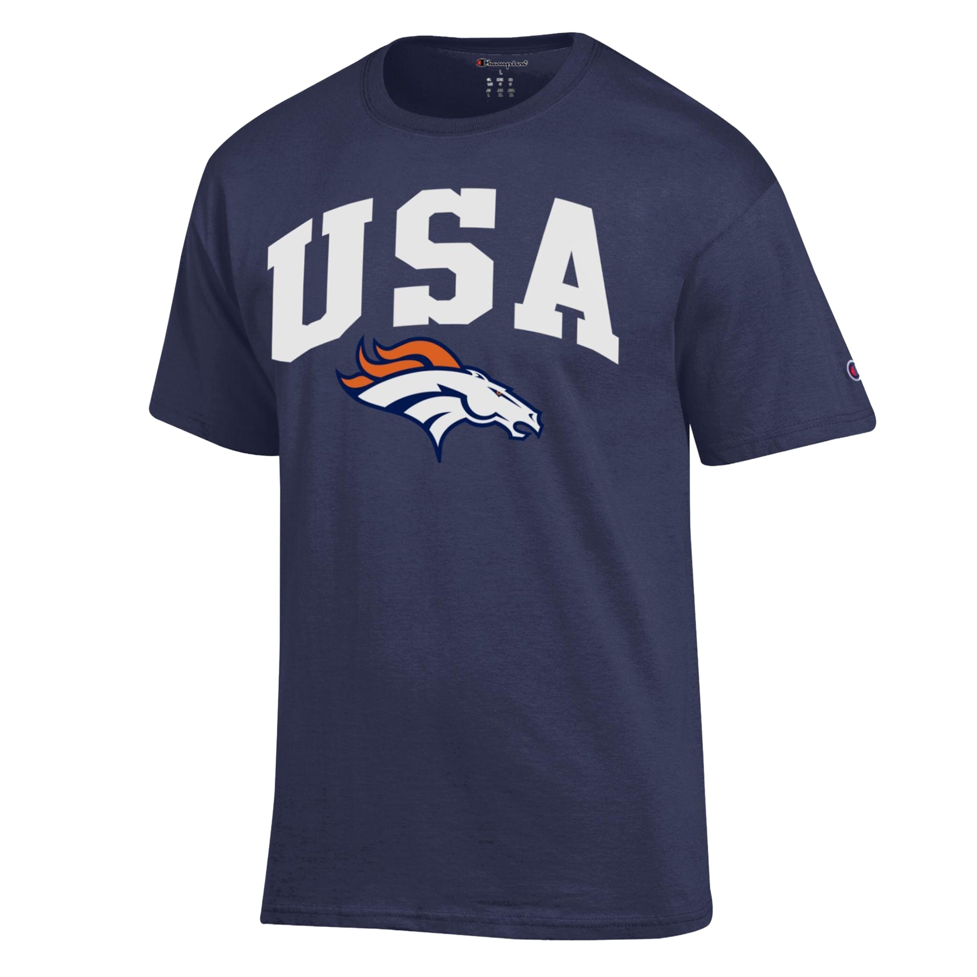 T-shirt Champion bleu marine Denver Broncos Americana pour homme