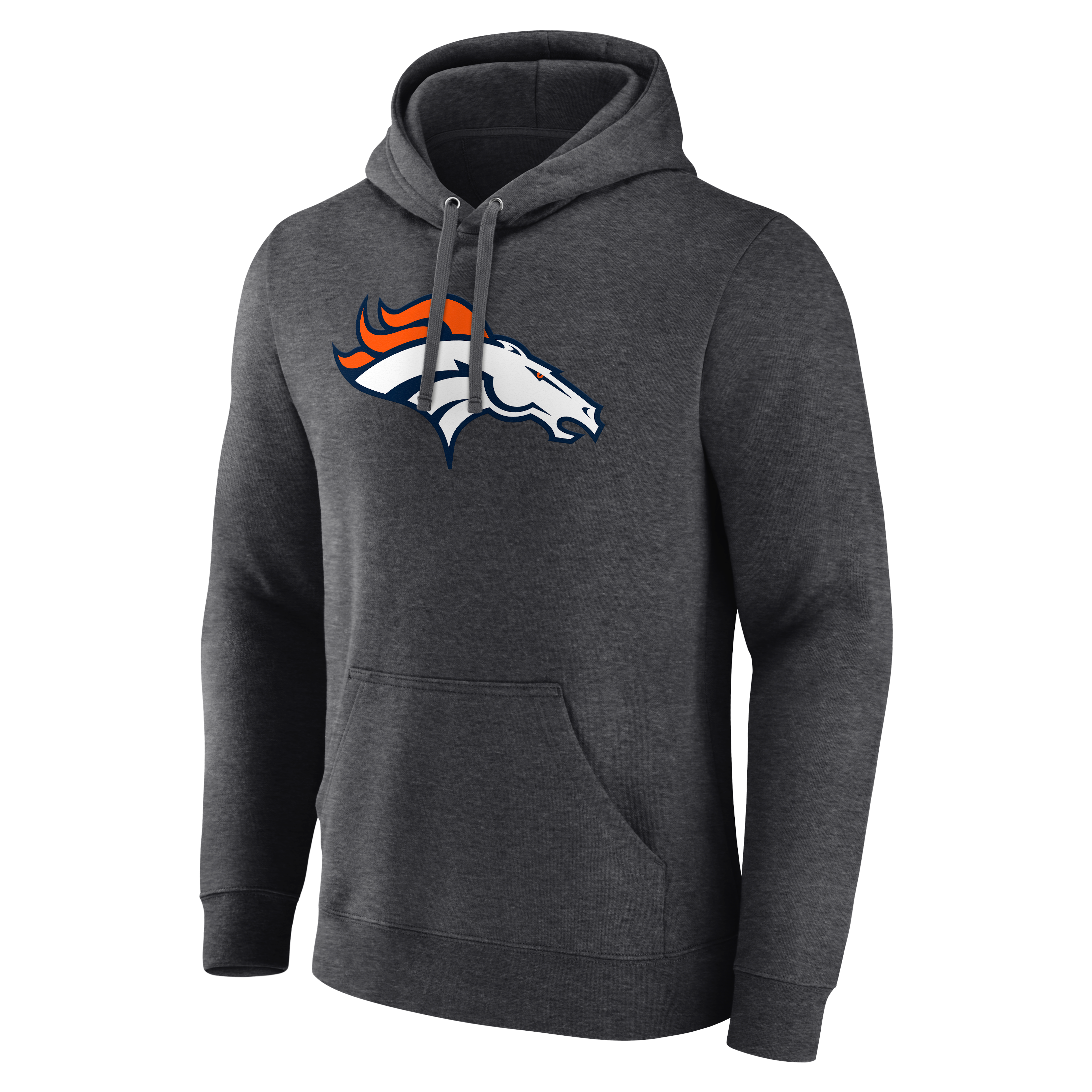 Men's Charcoal Denver Broncos Primary Logo Hoodie