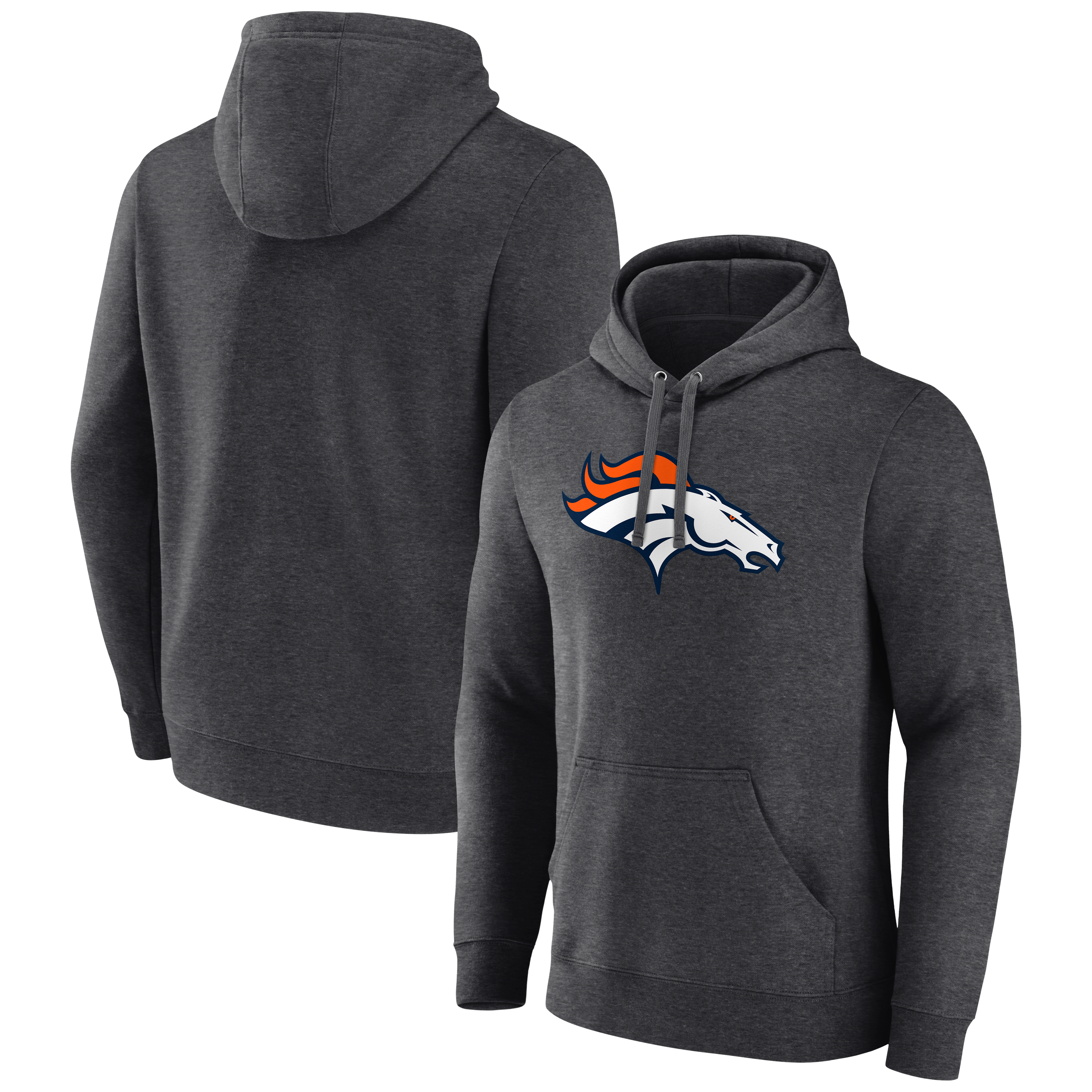 Men's Charcoal Denver Broncos Primary Logo Hoodie