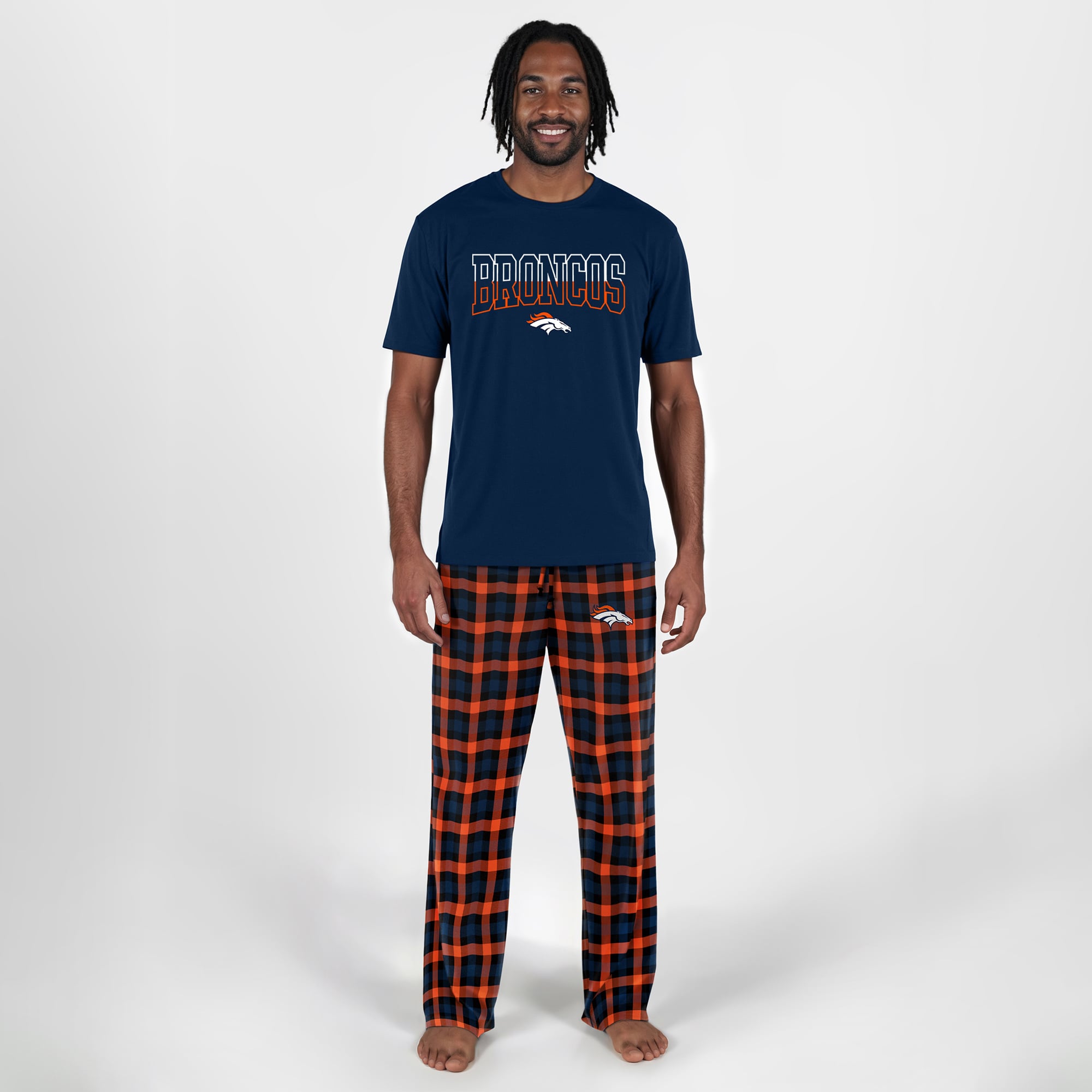 Men's Concepts Sport Navy Denver Broncos Big & Tall Highland Sleep Set