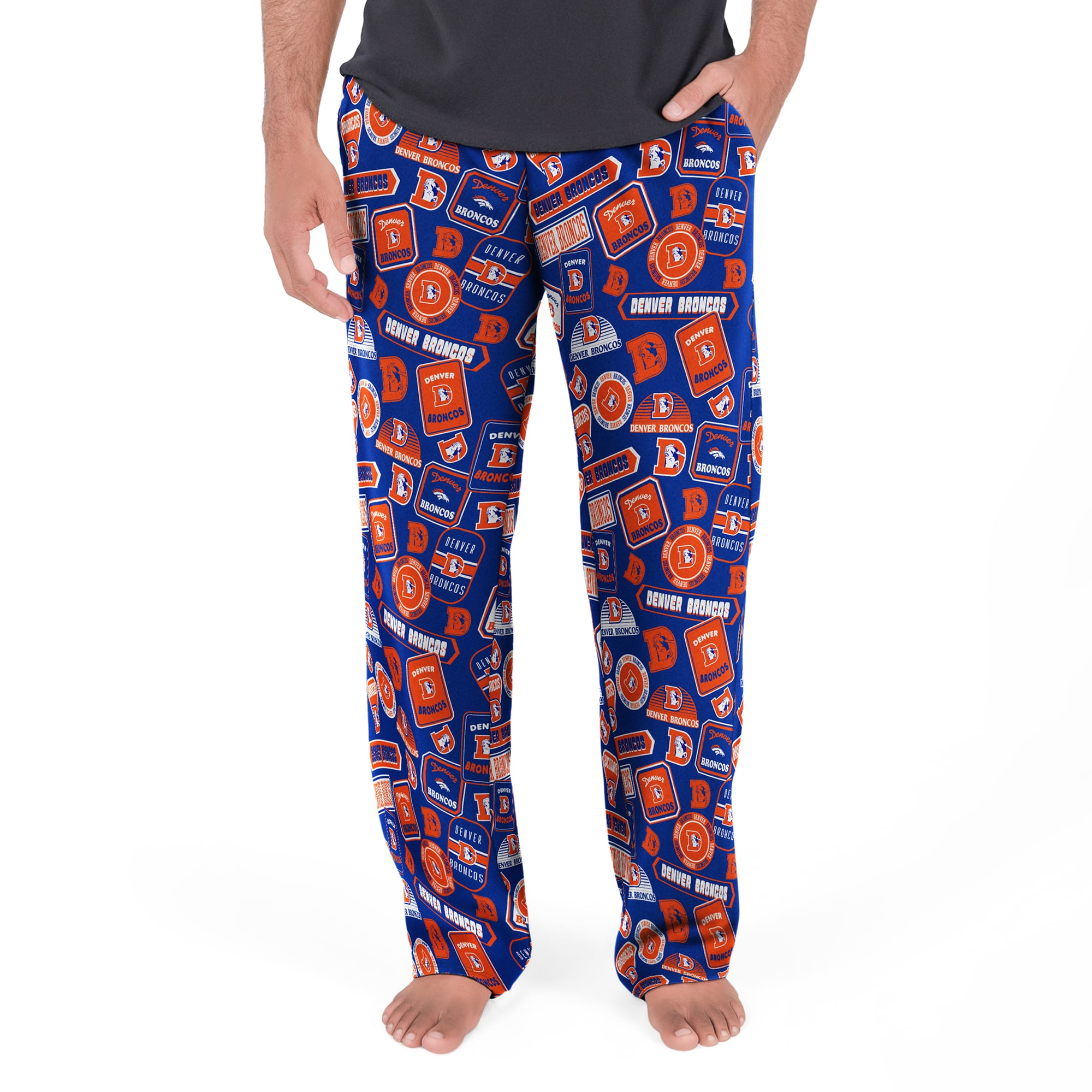Men's Concepts Sport Navy Denver Broncos Throwback Logo Grady Sleep Pants
