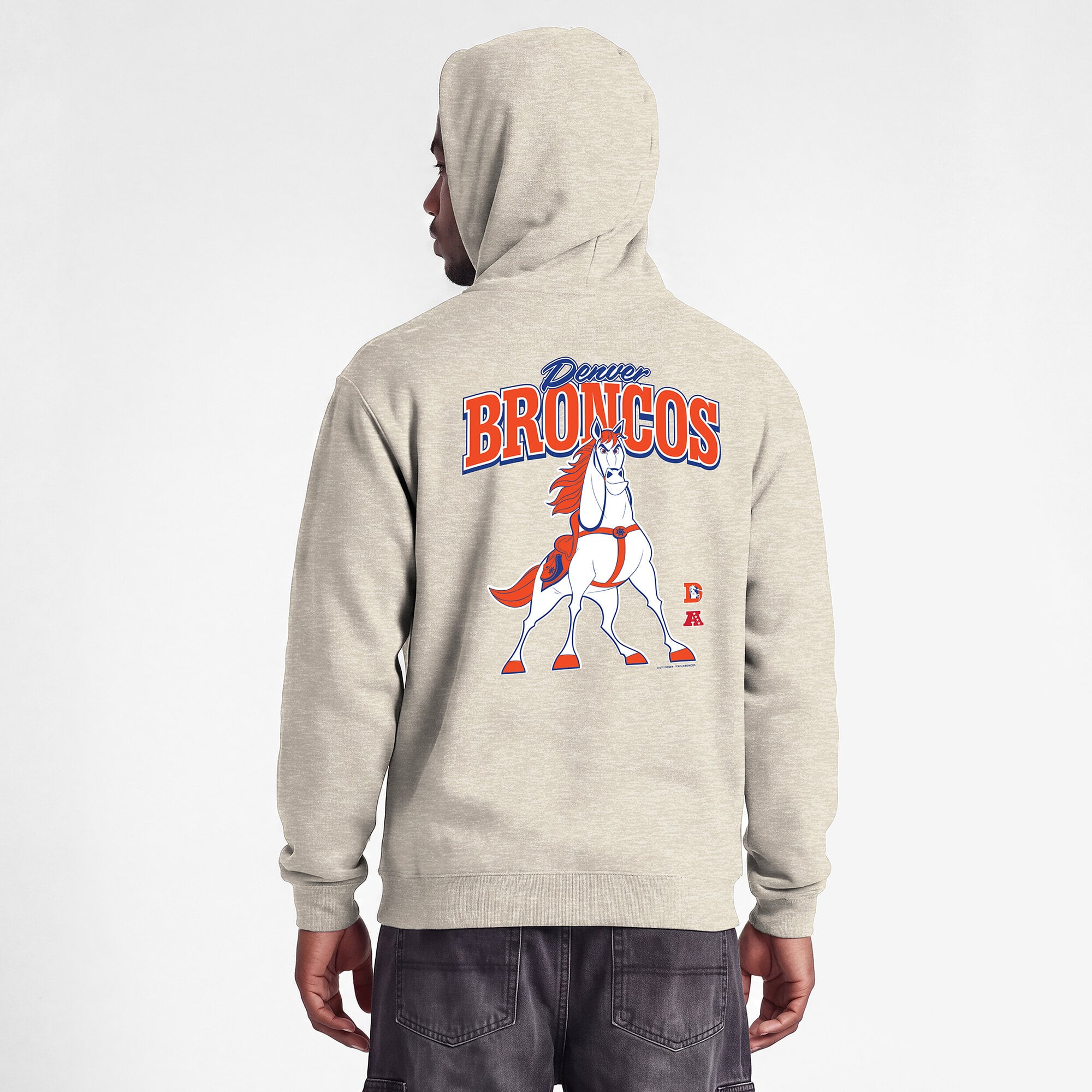Sweat à capuche Disney x Champion couleur avoine Denver Broncos Powerblend Fullback pour homme