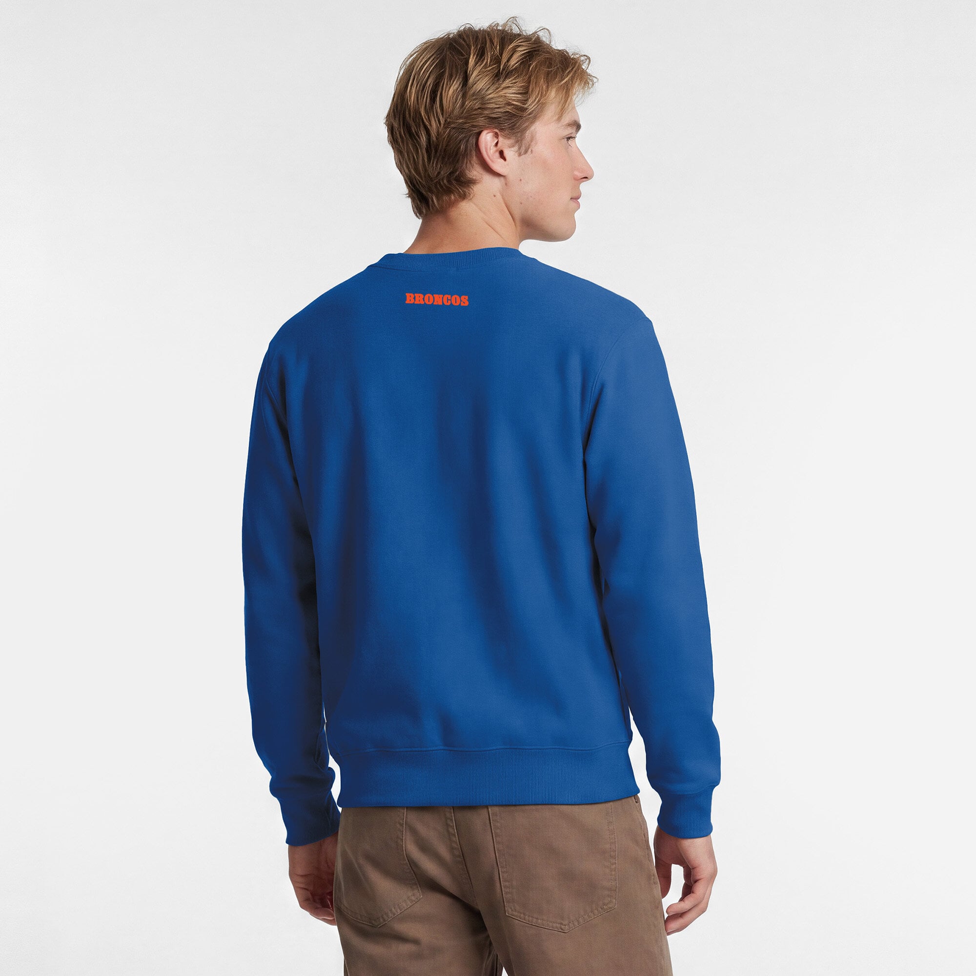Men's Disney x Champion Royal Denver Broncos Maximus Powerblend Sweatshirt